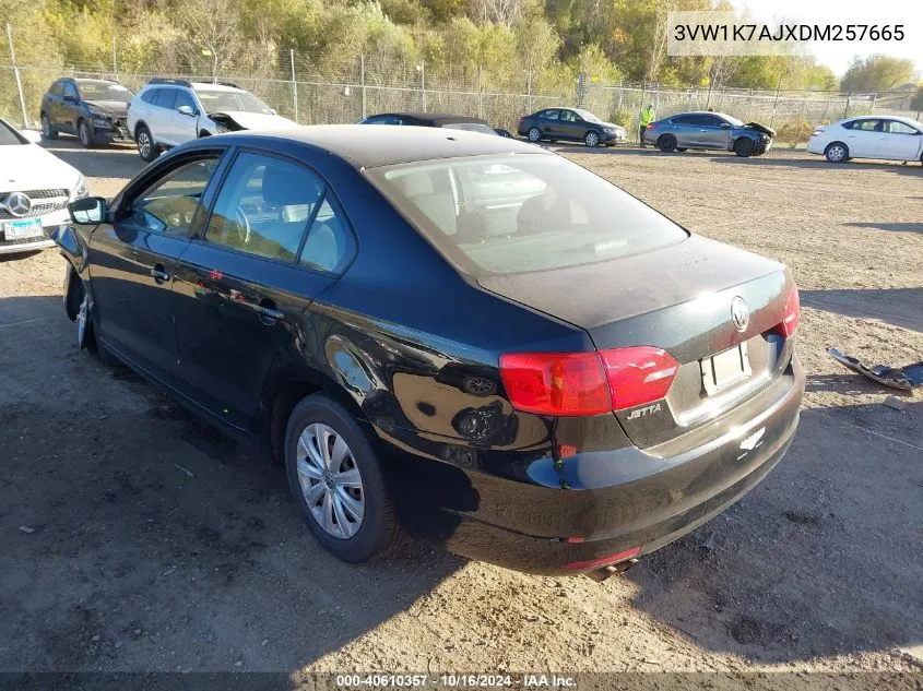 2013 Volkswagen Jetta 2.0L S VIN: 3VW1K7AJXDM257665 Lot: 40610357