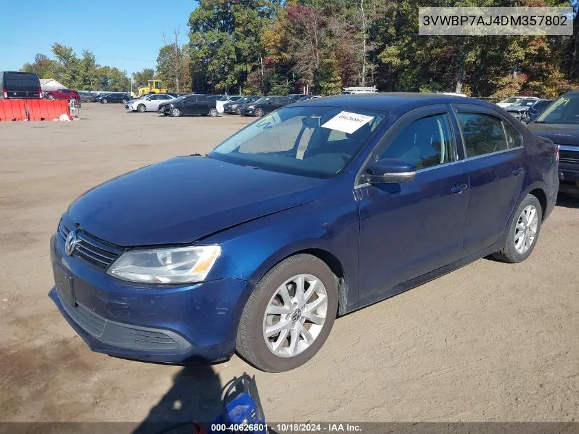 2013 Volkswagen Jetta 2.5L Se VIN: 3VWBP7AJ4DM357802 Lot: 40626801