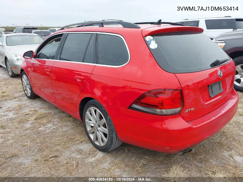 2013 Volkswagen Jetta Sportwagen 2.0L Tdi VIN: 3VWML7AJ1DM653414 Lot: 40634193