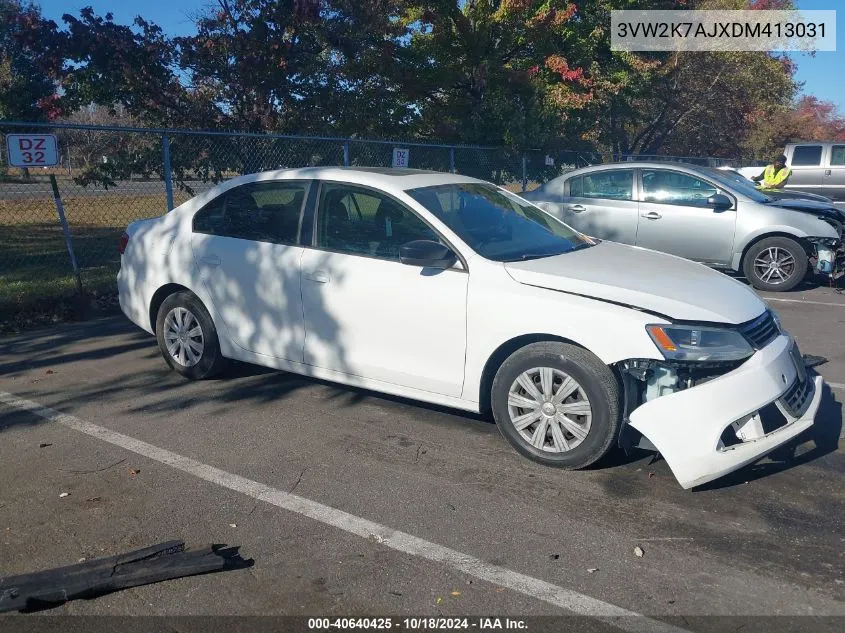 2013 Volkswagen Jetta 2.0L S VIN: 3VW2K7AJXDM413031 Lot: 40640425