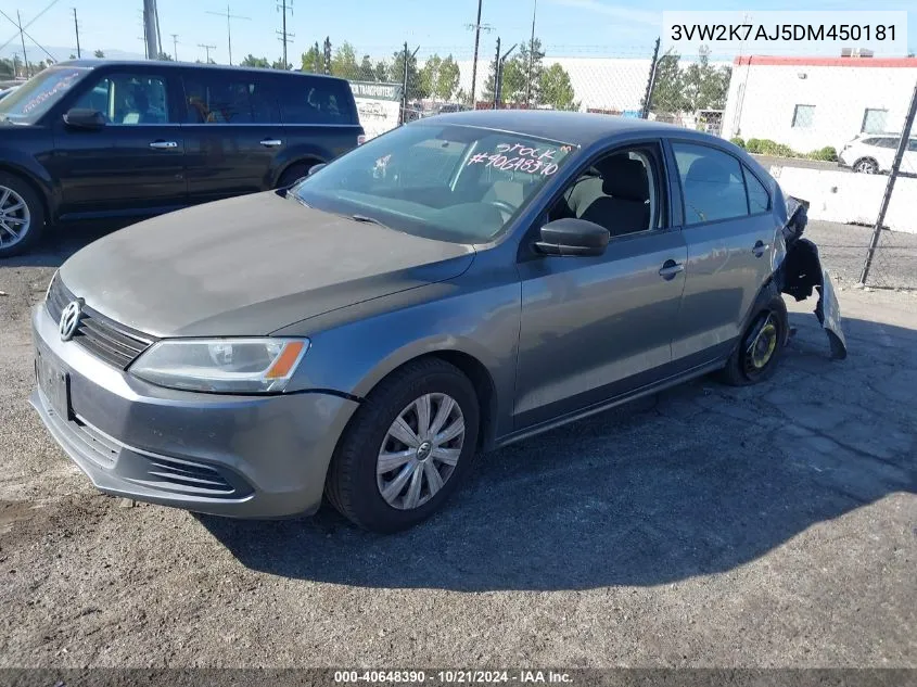 3VW2K7AJ5DM450181 2013 Volkswagen Jetta S