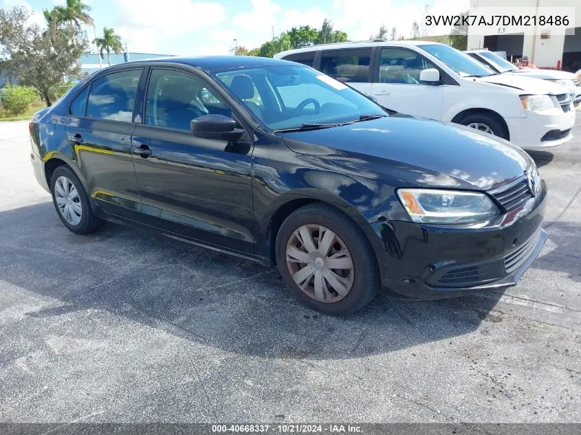 2013 Volkswagen Jetta 2.0L S VIN: 3VW2K7AJ7DM218486 Lot: 40668337