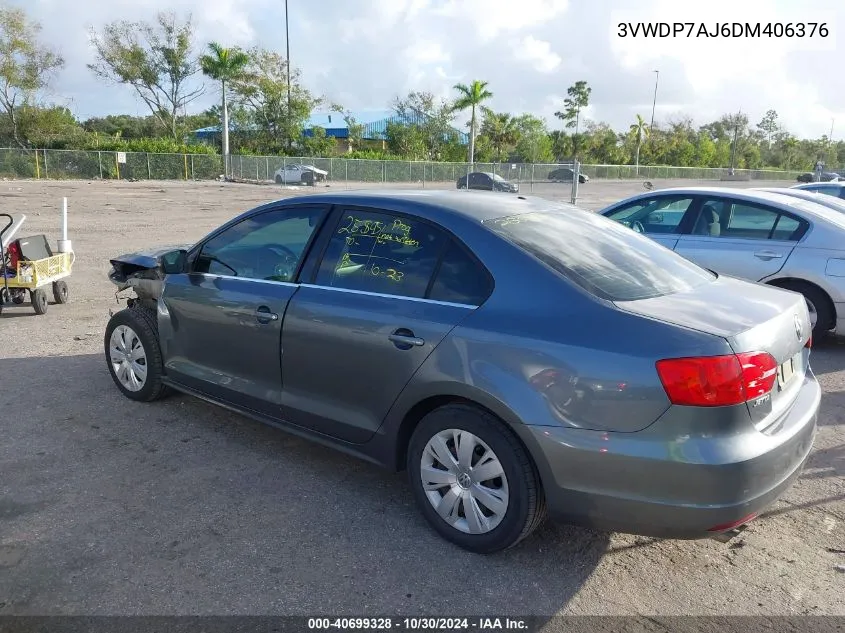 2013 Volkswagen Jetta 2.5L Se VIN: 3VWDP7AJ6DM406376 Lot: 40699328