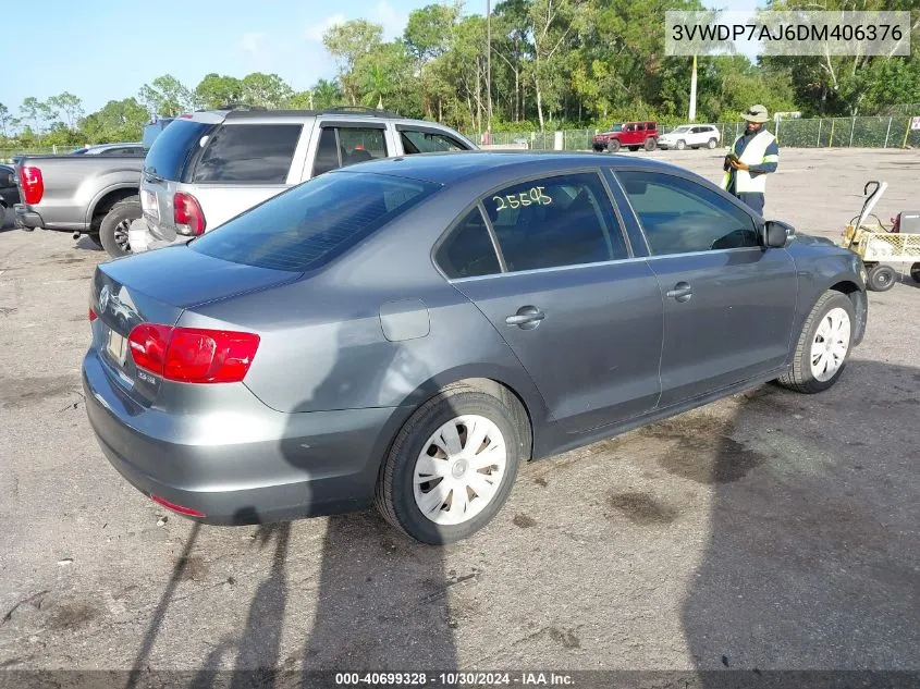 2013 Volkswagen Jetta 2.5L Se VIN: 3VWDP7AJ6DM406376 Lot: 40699328