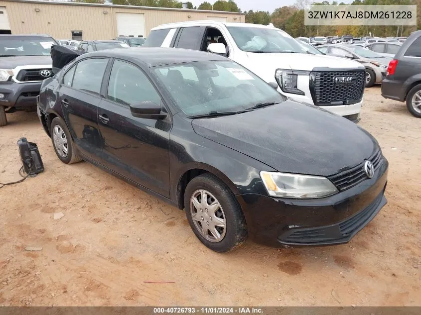 2013 Volkswagen Jetta 2.0L S VIN: 3ZW1K7AJ8DM261228 Lot: 40726793