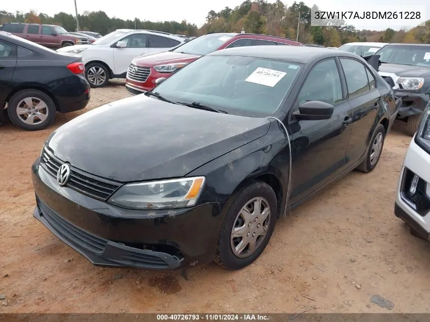 2013 Volkswagen Jetta 2.0L S VIN: 3ZW1K7AJ8DM261228 Lot: 40726793