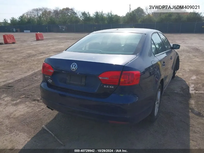 2013 Volkswagen Jetta Se VIN: 3VWDP7AJ6DM409021 Lot: 40729942