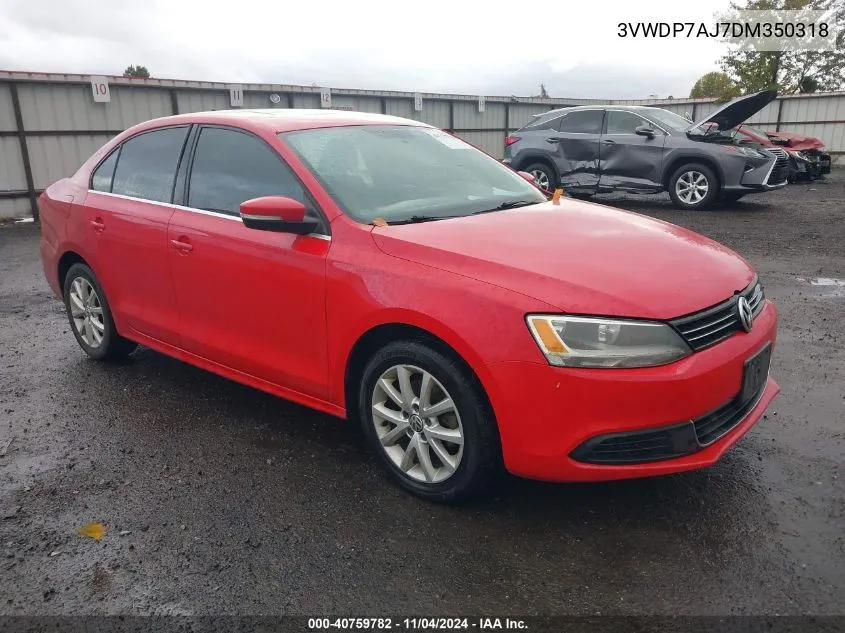 2013 Volkswagen Jetta Se W/Convenience/Sunroof VIN: 3VWDP7AJ7DM350318 Lot: 40759782