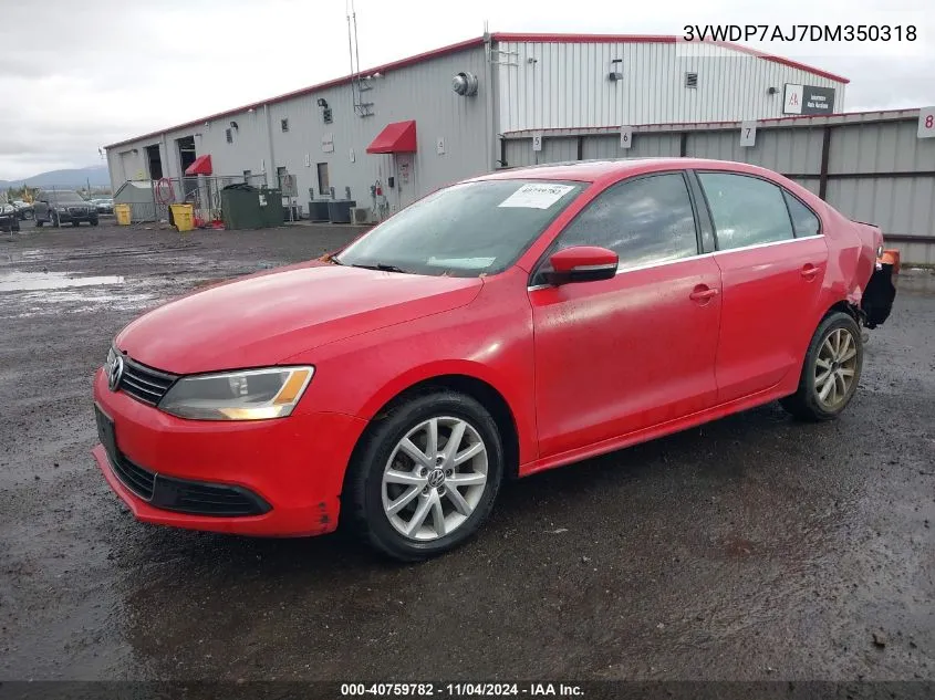 2013 Volkswagen Jetta Se W/Convenience/Sunroof VIN: 3VWDP7AJ7DM350318 Lot: 40759782