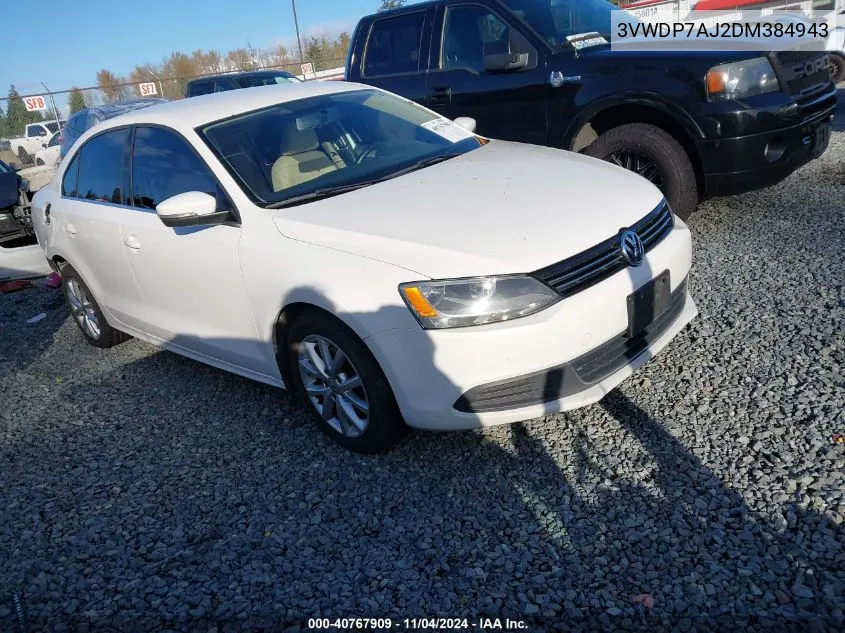 2013 Volkswagen Jetta 2.5L Se VIN: 3VWDP7AJ2DM384943 Lot: 40767909