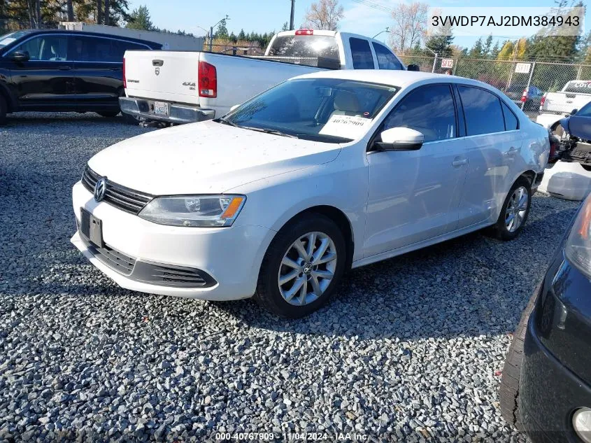 2013 Volkswagen Jetta 2.5L Se VIN: 3VWDP7AJ2DM384943 Lot: 40767909