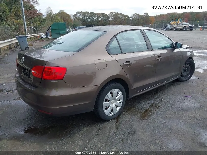 2013 Volkswagen Jetta 2.0L S VIN: 3VW2K7AJ5DM214131 Lot: 40772681