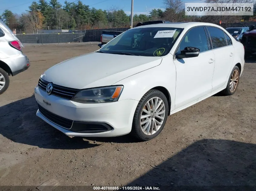 2013 Volkswagen Jetta 2.5L Se VIN: 3VWDP7AJ3DM447192 Lot: 40788885