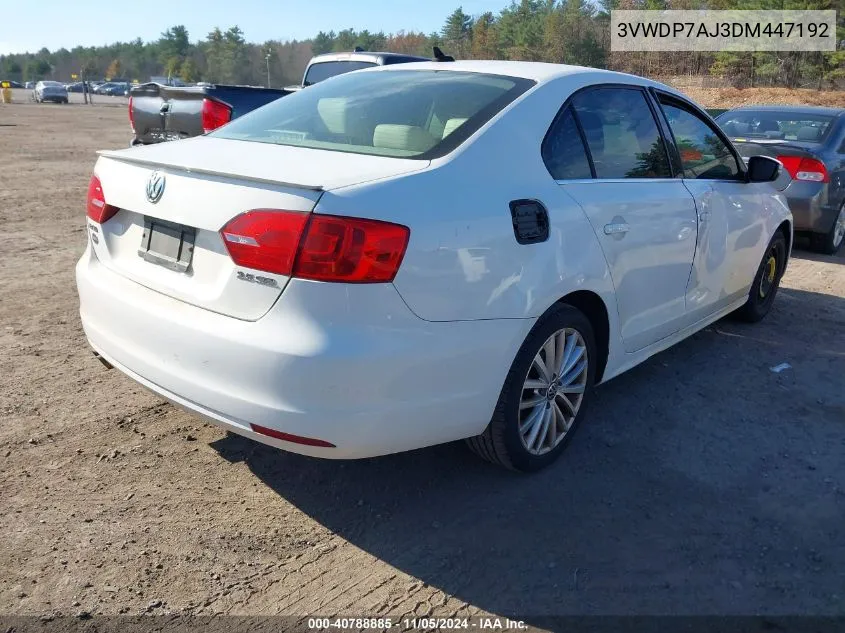 2013 Volkswagen Jetta 2.5L Se VIN: 3VWDP7AJ3DM447192 Lot: 40788885