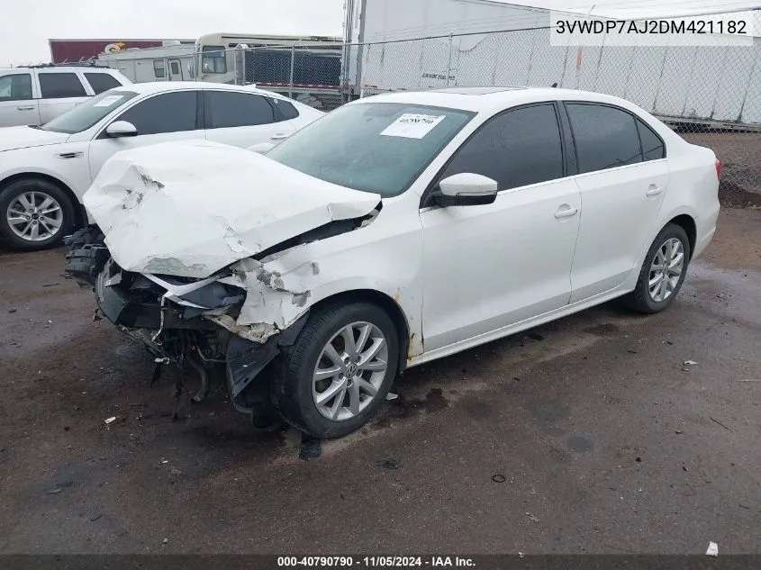 2013 Volkswagen Jetta 2.5L Se VIN: 3VWDP7AJ2DM421182 Lot: 40790790