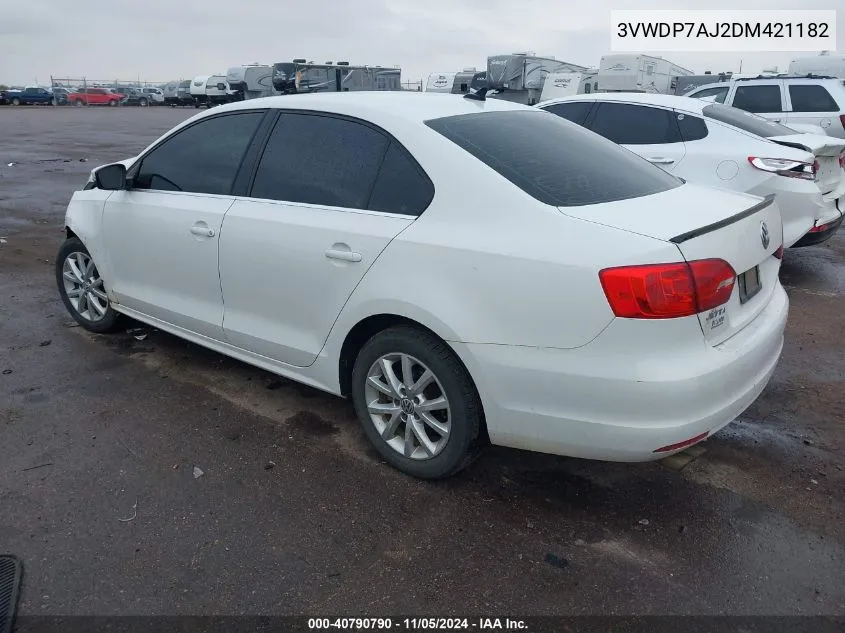 2013 Volkswagen Jetta 2.5L Se VIN: 3VWDP7AJ2DM421182 Lot: 40790790