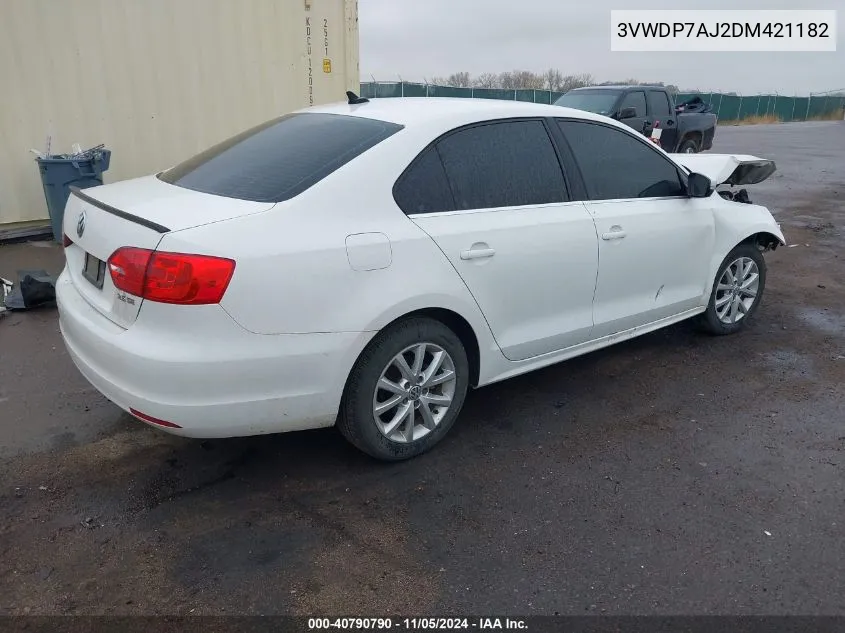 2013 Volkswagen Jetta 2.5L Se VIN: 3VWDP7AJ2DM421182 Lot: 40790790