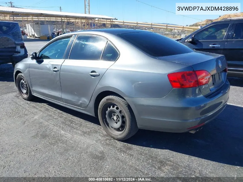 2013 Volkswagen Jetta 2.5L Se VIN: 3VWDP7AJXDM428896 Lot: 40810692