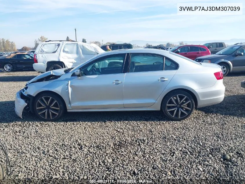 2013 Volkswagen Jetta 2.5L Sel VIN: 3VWLP7AJ3DM307039 Lot: 40821117