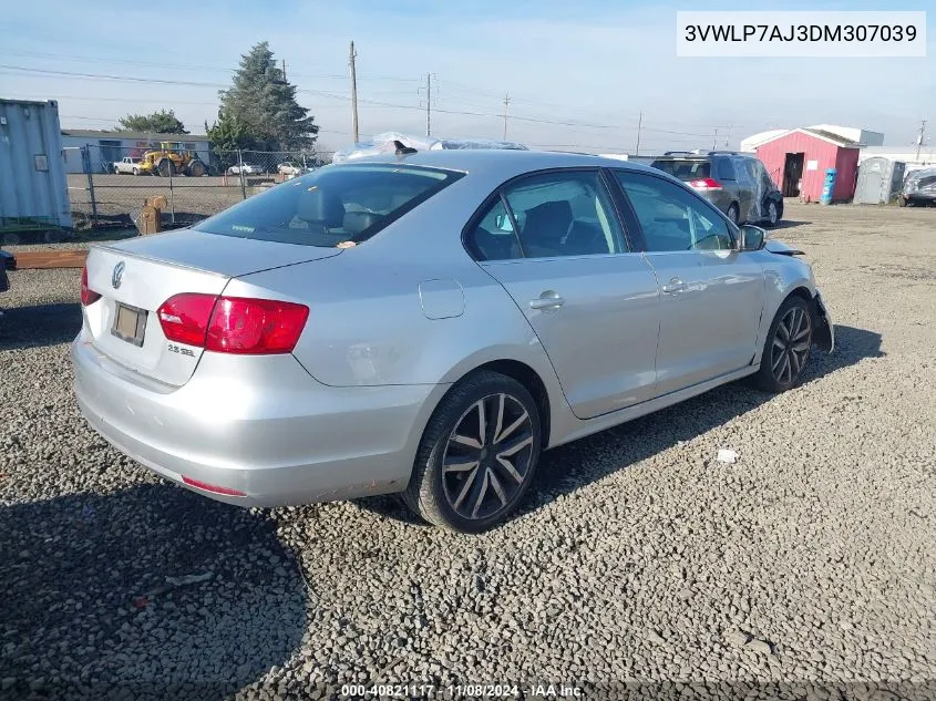 2013 Volkswagen Jetta 2.5L Sel VIN: 3VWLP7AJ3DM307039 Lot: 40821117