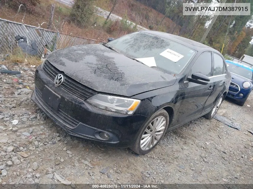 2013 Volkswagen Jetta Sel VIN: 3VWLP7AJ7DM387915 Lot: 40825075