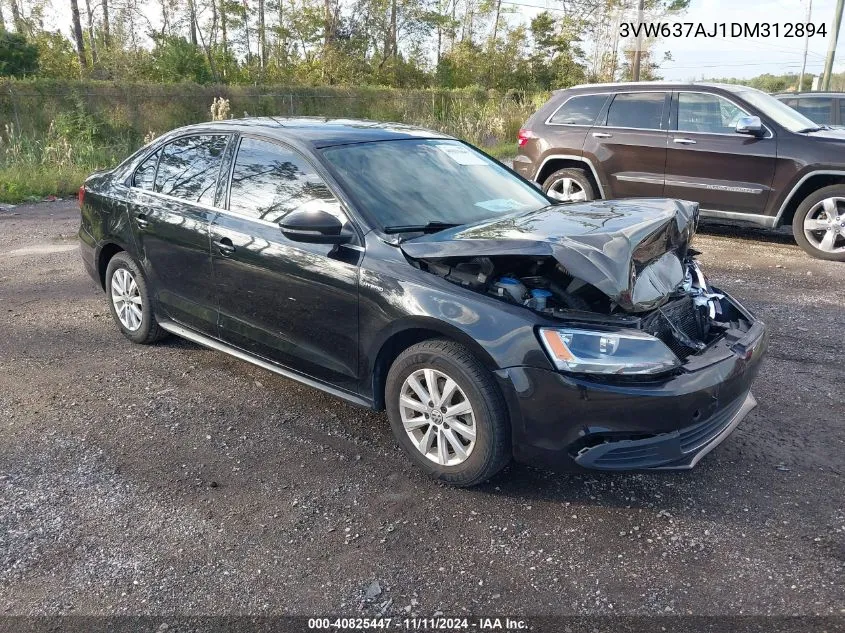 2013 Volkswagen Jetta Hybrid Se VIN: 3VW637AJ1DM312894 Lot: 40825447