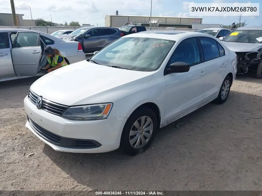 2013 Volkswagen Jetta 2.0L S VIN: 3VW1K7AJXDM268780 Lot: 40838245