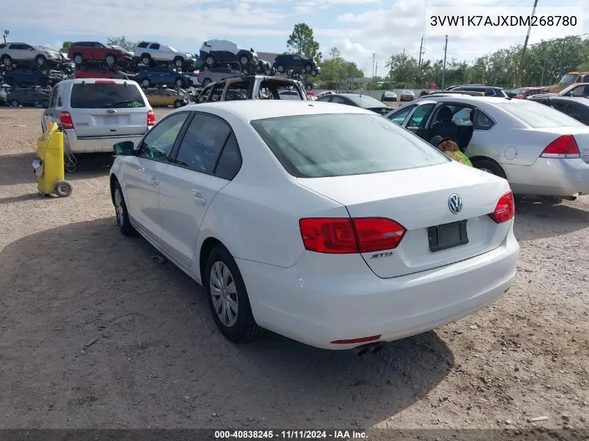 2013 Volkswagen Jetta 2.0L S VIN: 3VW1K7AJXDM268780 Lot: 40838245