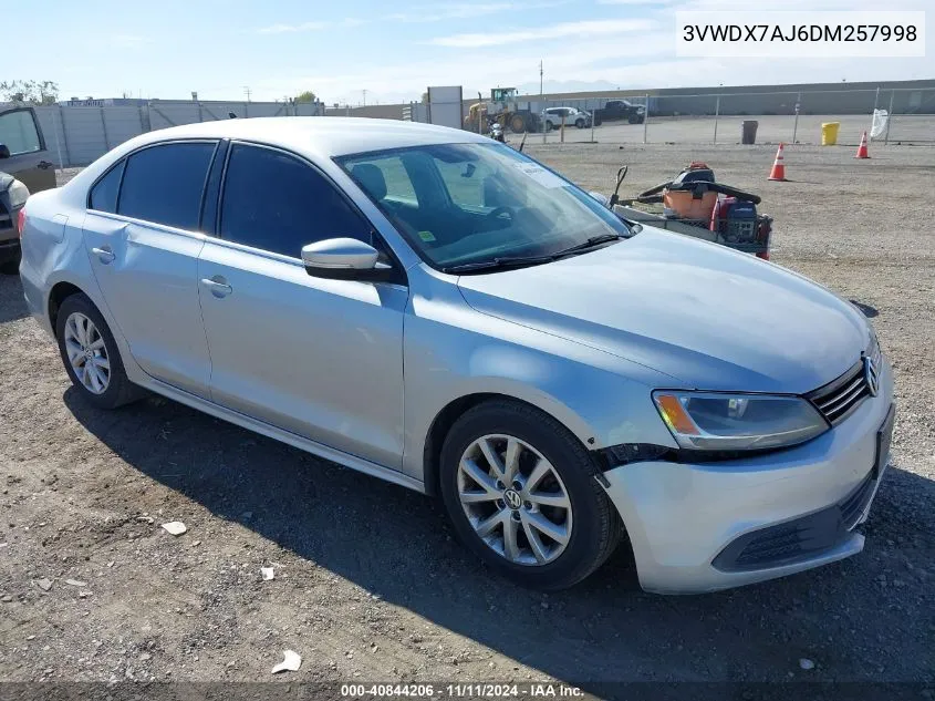 2013 Volkswagen Jetta 2.5L Se VIN: 3VWDX7AJ6DM257998 Lot: 40844206