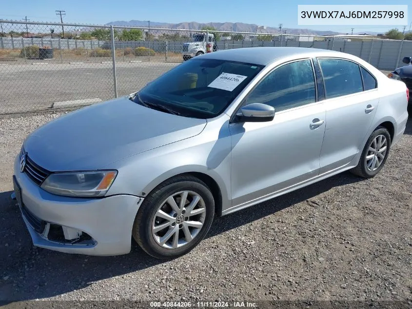 2013 Volkswagen Jetta 2.5L Se VIN: 3VWDX7AJ6DM257998 Lot: 40844206