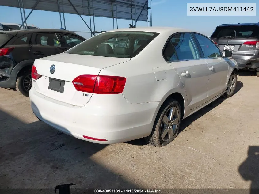 3VWLL7AJ8DM411442 2013 Volkswagen Jetta 2.0L Tdi