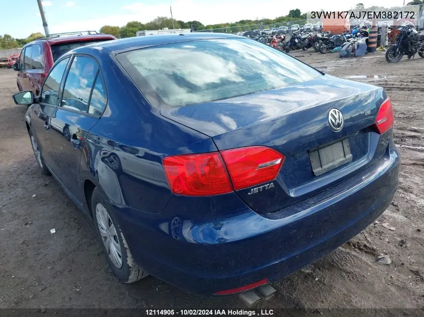 2014 Volkswagen Jetta S VIN: 3VW1K7AJ7EM382172 Lot: 12114905