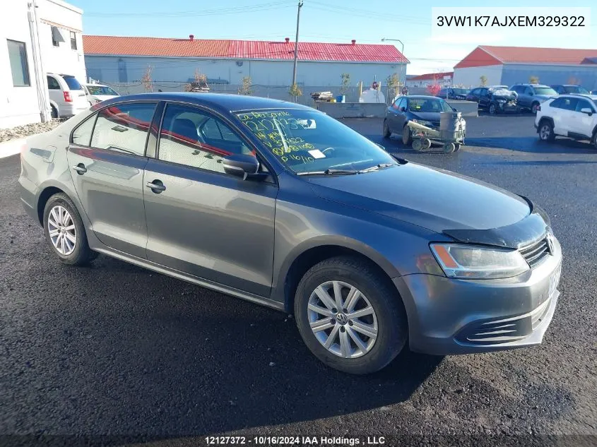 2014 Volkswagen Jetta S VIN: 3VW1K7AJXEM329322 Lot: 12127372