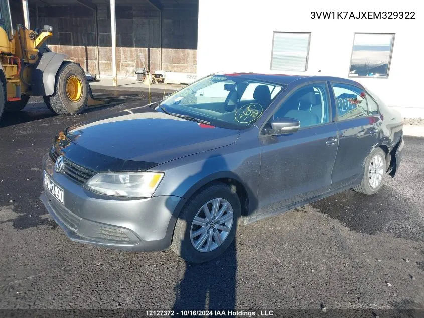 2014 Volkswagen Jetta S VIN: 3VW1K7AJXEM329322 Lot: 12127372