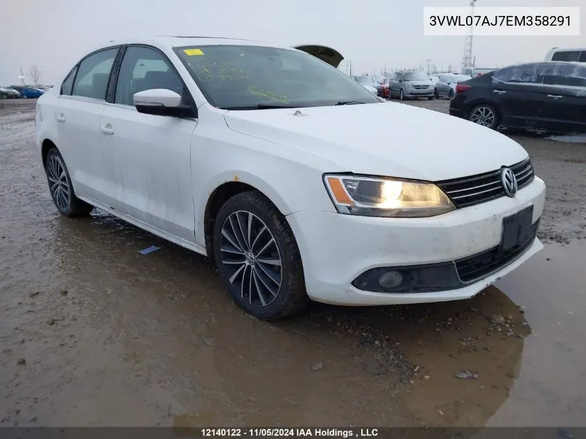 2014 Volkswagen Jetta Sedan VIN: 3VWL07AJ7EM358291 Lot: 12140122