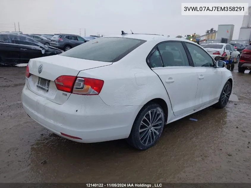 2014 Volkswagen Jetta Sedan VIN: 3VWL07AJ7EM358291 Lot: 12140122