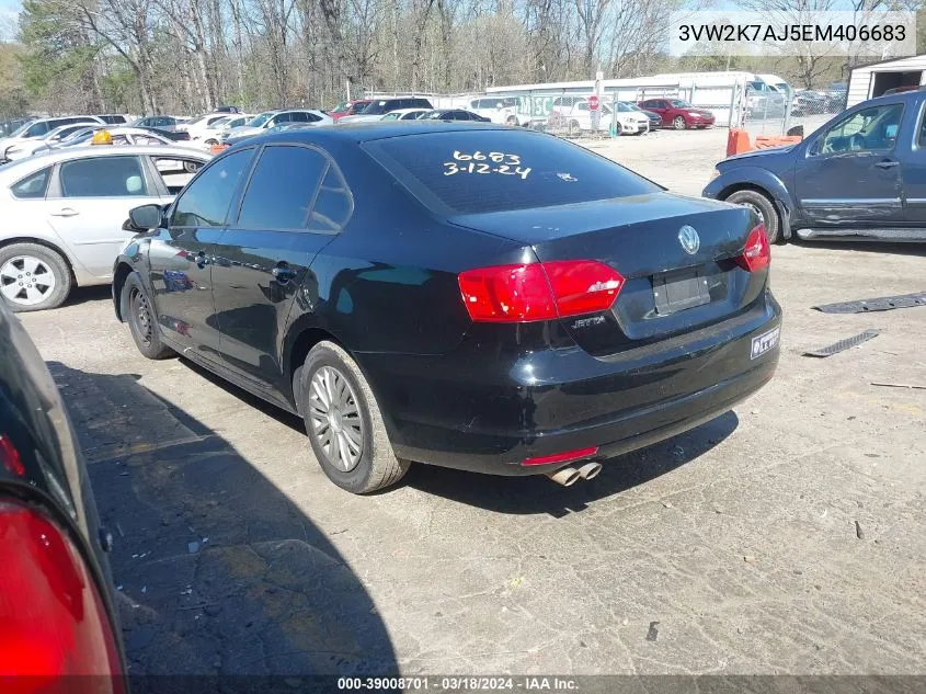 2014 Volkswagen Jetta 2.0L S VIN: 3VW2K7AJ5EM406683 Lot: 39008701