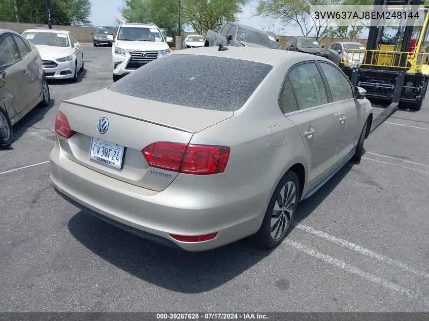 3VW637AJ8EM248144 2014 Volkswagen Jetta Hybrid Sel Premium