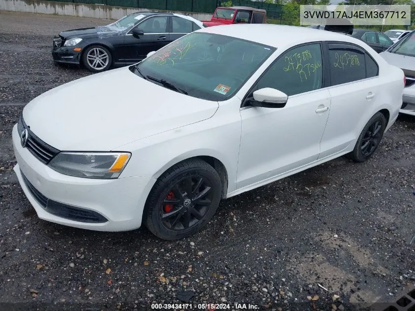 2014 Volkswagen Jetta 1.8T Se VIN: 3VWD17AJ4EM367712 Lot: 39434171