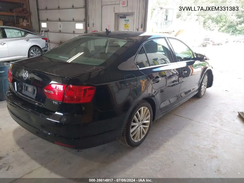 2014 Volkswagen Jetta 2.0L Tdi VIN: 3VWLL7AJXEM331383 Lot: 39814917