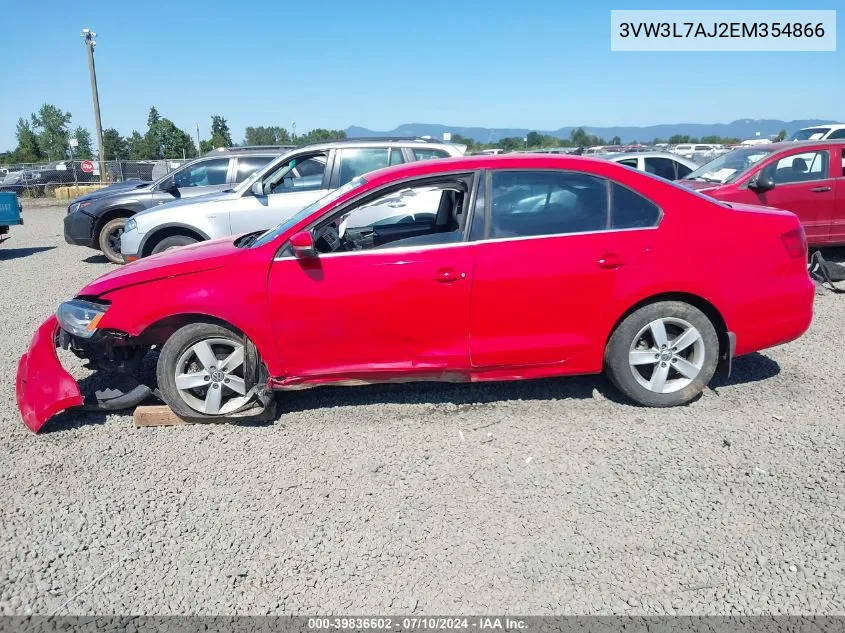 2014 Volkswagen Jetta 2.0L Tdi VIN: 3VW3L7AJ2EM354866 Lot: 39836602