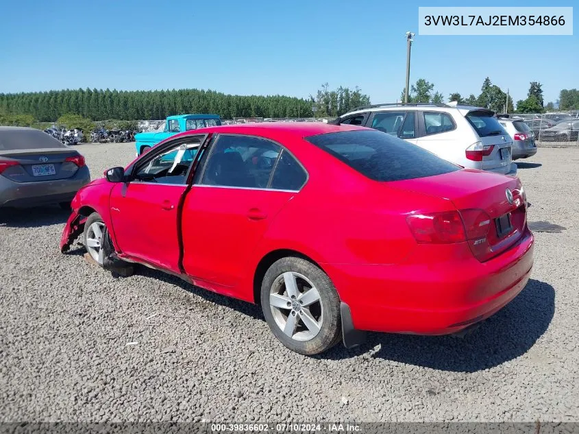 2014 Volkswagen Jetta 2.0L Tdi VIN: 3VW3L7AJ2EM354866 Lot: 39836602