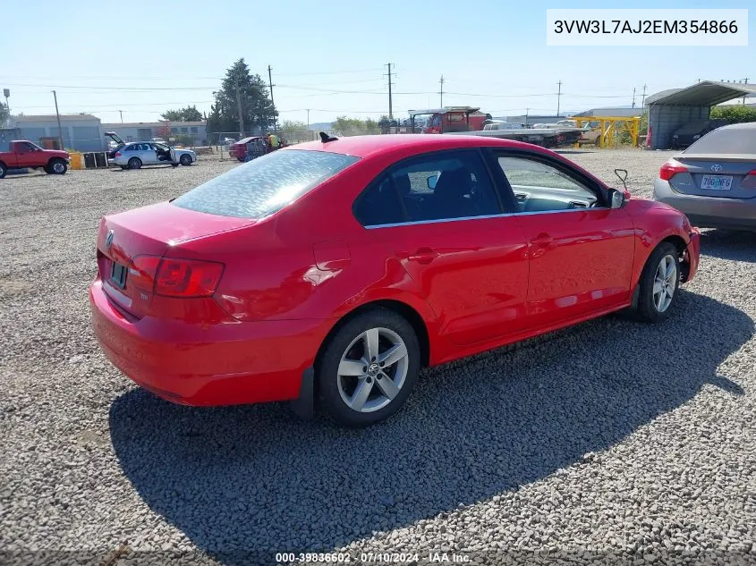 2014 Volkswagen Jetta 2.0L Tdi VIN: 3VW3L7AJ2EM354866 Lot: 39836602