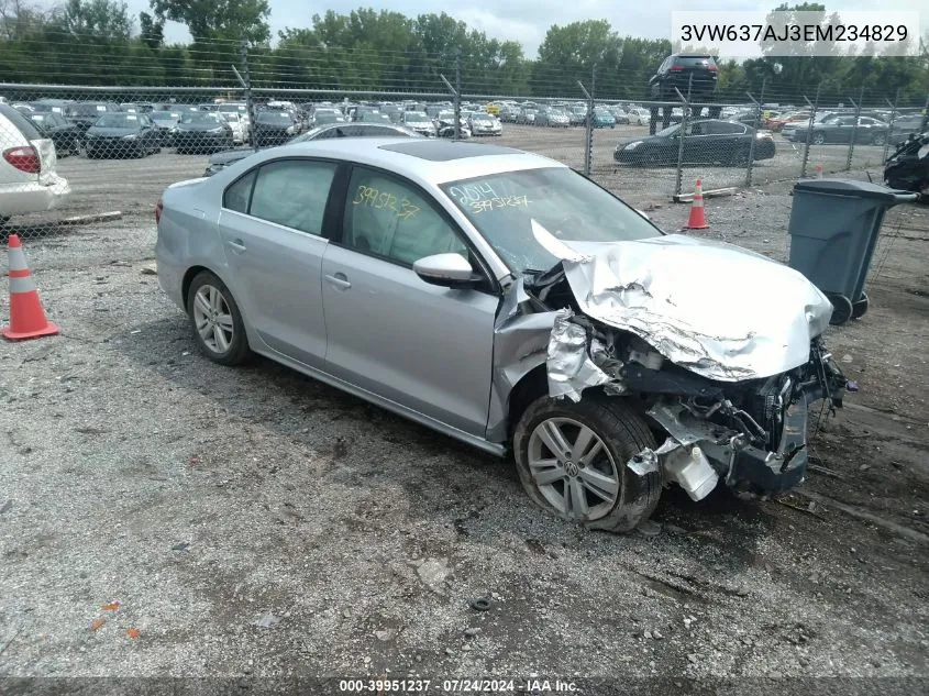 3VW637AJ3EM234829 2014 Volkswagen Jetta Hybrid Sel