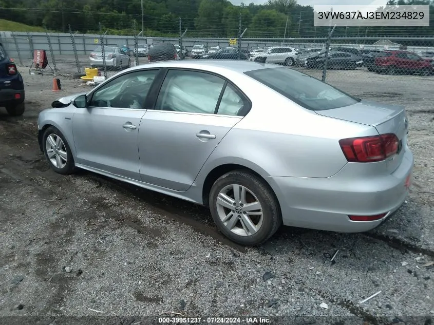 3VW637AJ3EM234829 2014 Volkswagen Jetta Hybrid Sel