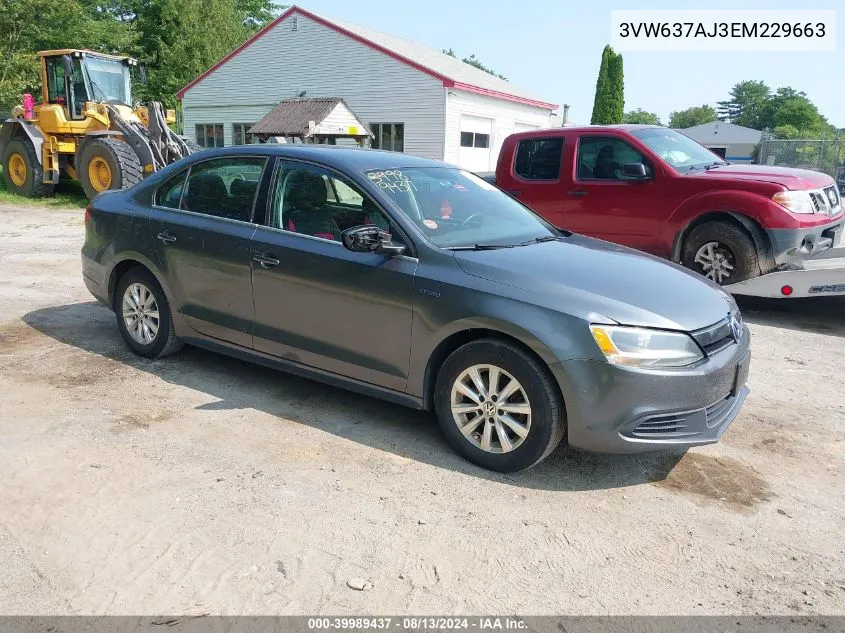 3VW637AJ3EM229663 2014 Volkswagen Jetta Hybrid Se