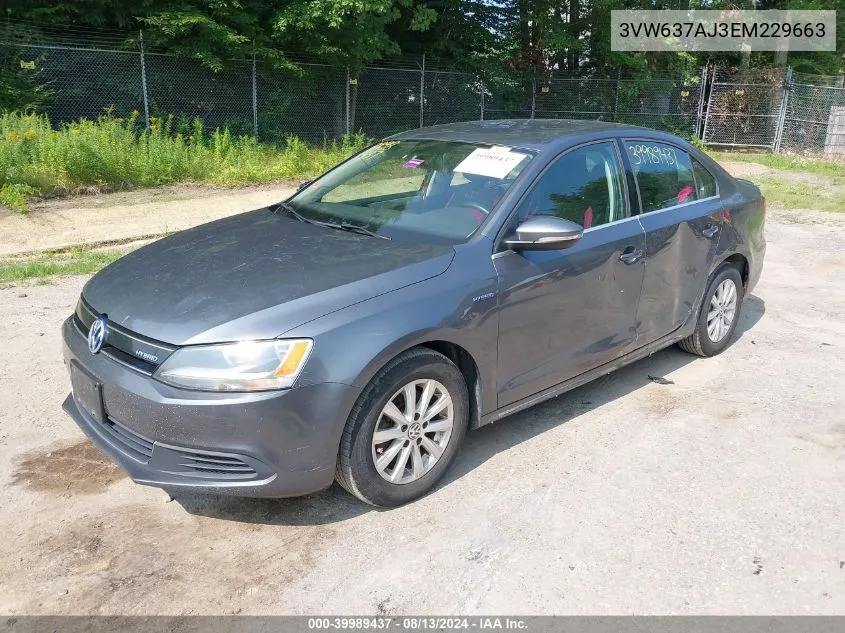 3VW637AJ3EM229663 2014 Volkswagen Jetta Hybrid Se