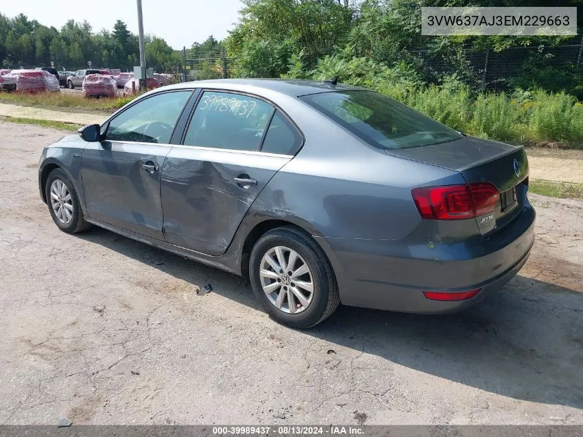 3VW637AJ3EM229663 2014 Volkswagen Jetta Hybrid Se