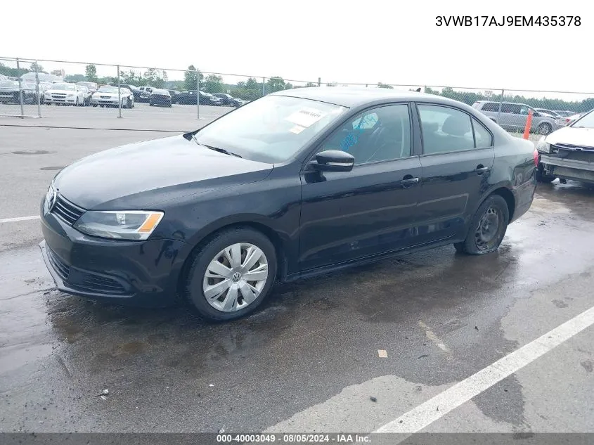 2014 Volkswagen Jetta 1.8T Se VIN: 3VWB17AJ9EM435378 Lot: 40003049