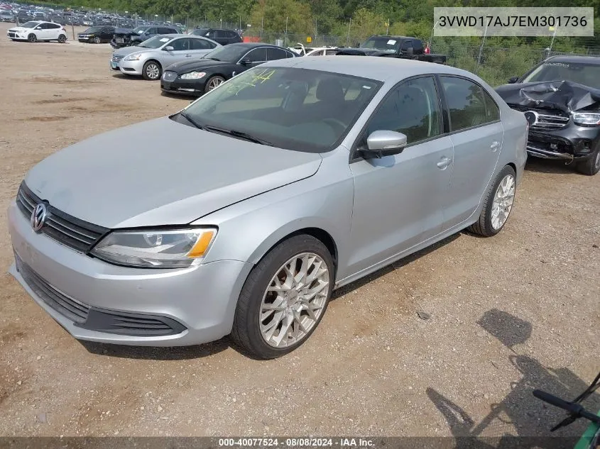 2014 Volkswagen Jetta 1.8T Se VIN: 3VWD17AJ7EM301736 Lot: 40077524